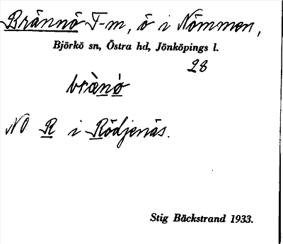 Bild på arkivkortet för arkivposten Brännö