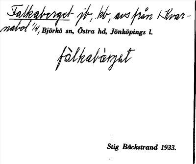 Bild på arkivkortet för arkivposten Falkaberget