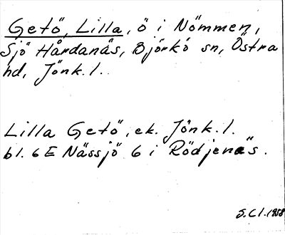 Bild på arkivkortet för arkivposten Getö, Lilla