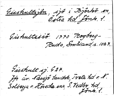 Bild på arkivkortet för arkivposten Gisshultsjön