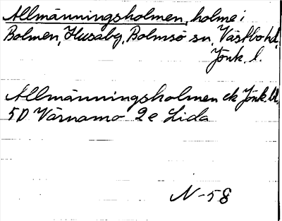 Bild på arkivkortet för arkivposten Allmänningsholmen