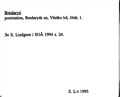 Bild på arkivkortet för arkivposten Bredaryd