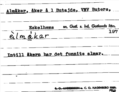 Bild på arkivkortet för arkivposten Almåker