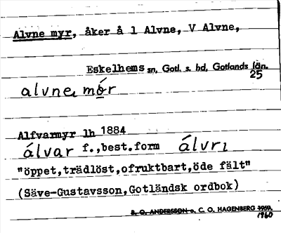 Bild på arkivkortet för arkivposten Alvne myr