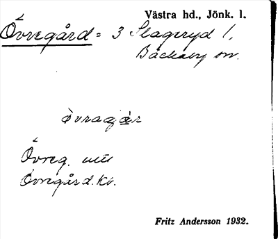 Bild på arkivkortet för arkivposten Övregård