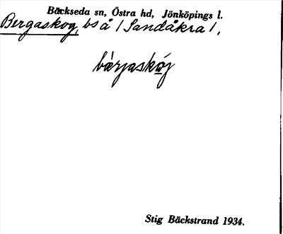 Bild på arkivkortet för arkivposten Bergaskog