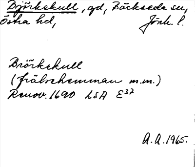 Bild på arkivkortet för arkivposten Björkekull