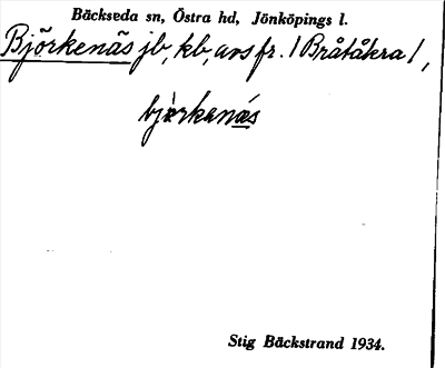 Bild på arkivkortet för arkivposten Björkenäs