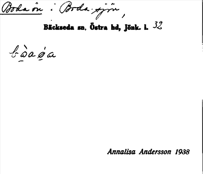 Bild på arkivkortet för arkivposten Boda ön