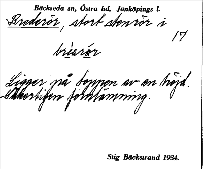 Bild på arkivkortet för arkivposten Brederör