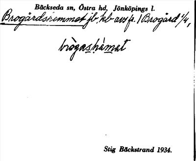 Bild på arkivkortet för arkivposten Brogårdshemmet