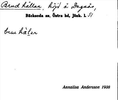 Bild på arkivkortet för arkivposten Brud hällar