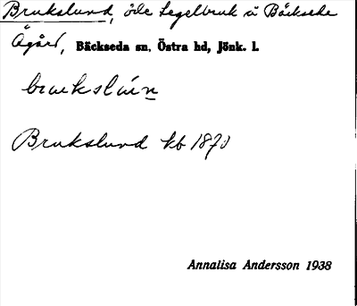 Bild på arkivkortet för arkivposten Brukslund