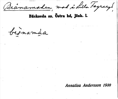 Bild på arkivkortet för arkivposten Brånamaden