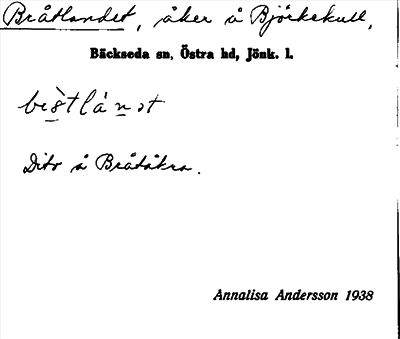Bild på arkivkortet för arkivposten Bråtlandet