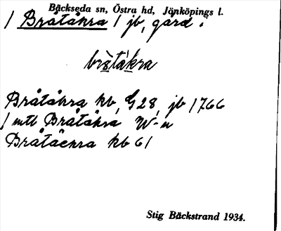 Bild på arkivkortet för arkivposten Bråtåkra