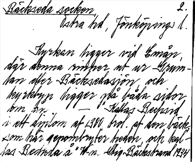 Bild på arkivkortet för arkivposten Bäckseda socken