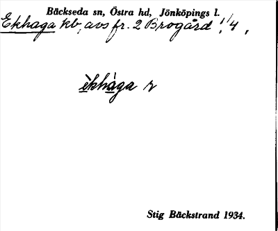 Bild på arkivkortet för arkivposten Ekhaga