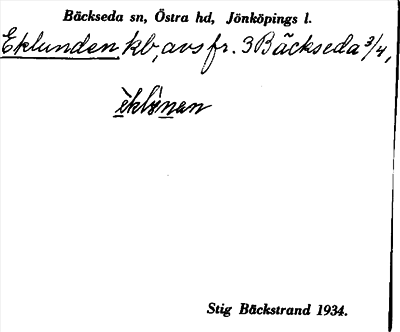 Bild på arkivkortet för arkivposten Eklunden