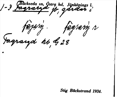 Bild på arkivkortet för arkivposten Fagraryd