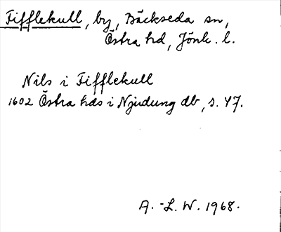 Bild på arkivkortet för arkivposten Fifflekull