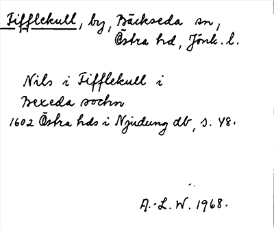 Bild på arkivkortet för arkivposten Fifflekull