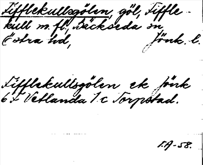 Bild på arkivkortet för arkivposten Fifflekullsgölen