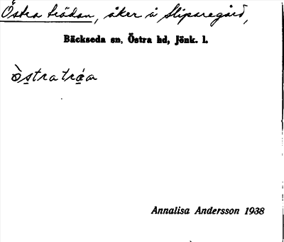 Bild på arkivkortet för arkivposten Östra trädan