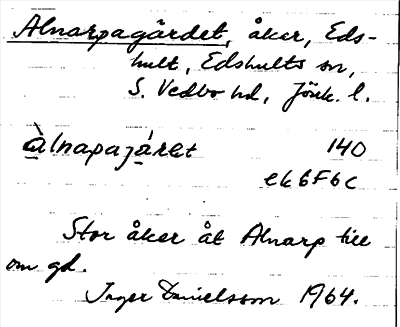 Bild på arkivkortet för arkivposten Alnarpagärdet