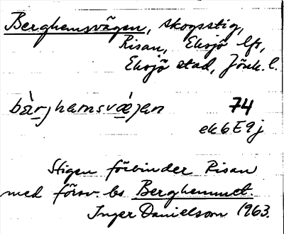 Bild på arkivkortet för arkivposten Berghemsvägen