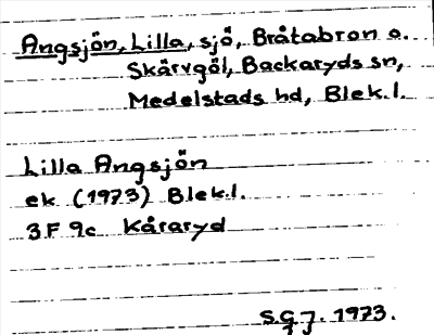 Bild på arkivkortet för arkivposten Angsjön, Lilla