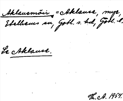 Bild på arkivkortet för arkivposten Aklausmöir