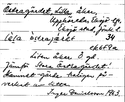Bild på arkivkortet för arkivposten Östragärdet, Lilla