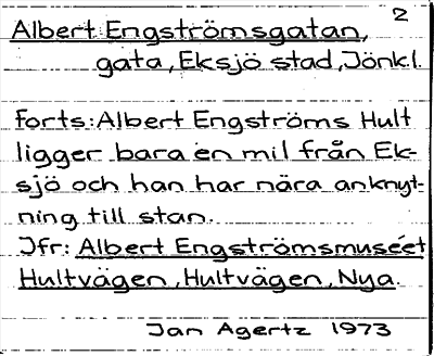 Bild på arkivkortet för arkivposten Albert Engströmsgatan