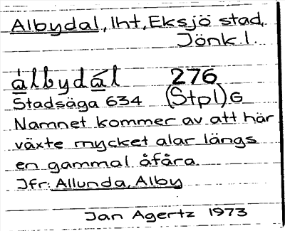 Bild på arkivkortet för arkivposten Albydal