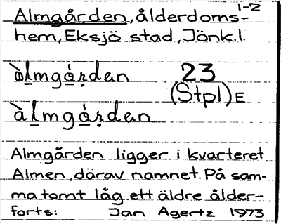 Bild på arkivkortet för arkivposten Almgården