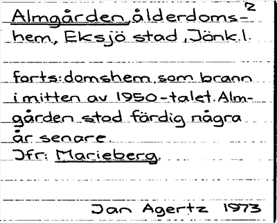 Bild på arkivkortet för arkivposten Almgården