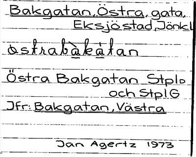 Bild på arkivkortet för arkivposten Bakgatan, Östra