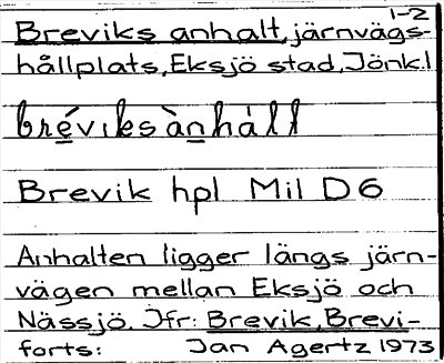 Bild på arkivkortet för arkivposten Breviks anhalt