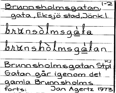 Bild på arkivkortet för arkivposten Brunnsholmsgatan