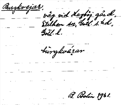 Bild på arkivkortet för arkivposten Burgkvejar