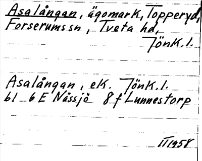 Bild på arkivkortet för arkivposten Asalångan
