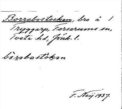 Bild på arkivkortet för arkivposten Borrebostocken
