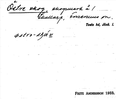 Bild på arkivkortet för arkivposten Östre skog