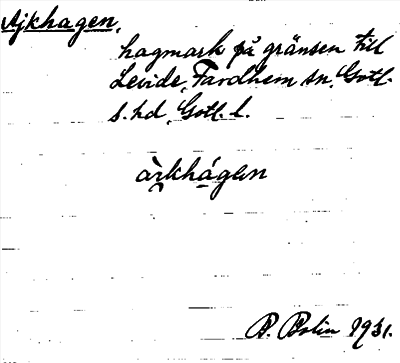 Bild på arkivkortet för arkivposten Ajkhagen