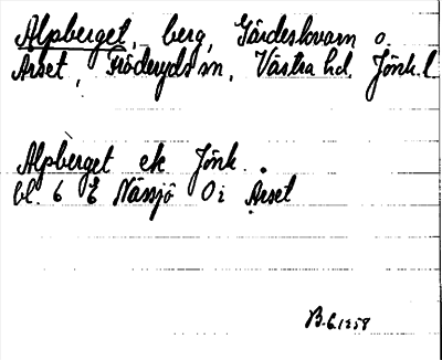 Bild på arkivkortet för arkivposten Alpberget