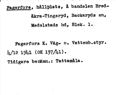 Bild på arkivkortet för arkivposten Fagerfors
