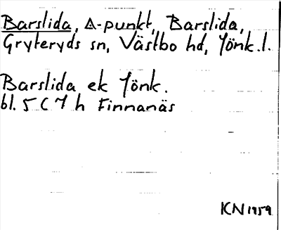 Bild på arkivkortet för arkivposten Barslida