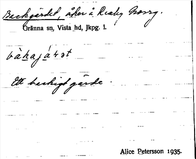 Bild på arkivkortet för arkivposten Backgärdet