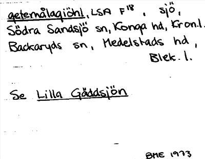 Bild på arkivkortet för arkivposten Getemålagiöhl